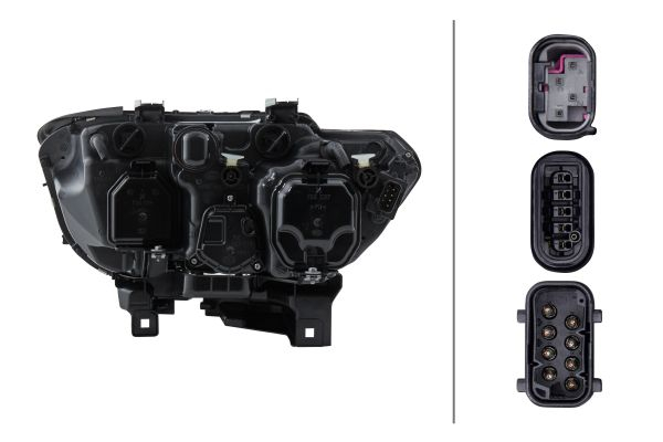 Far fata Dreapta (bi-xenon/halogen, D2S/H7/PY21W, electric, cu motor, bec, culoare insert: negru, culoare semnalizator: transparent) potrivit BMW 7 (E65, E66, E67) [4]