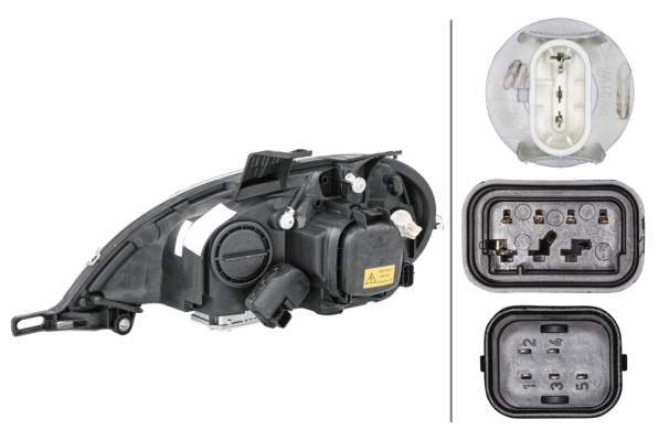 Far fata Dreapta potrivit MERCEDES M (W163) pana in 2005 (bi-xenon/halogen, D2S/H7/PY21W/W5W, electric, cu motor, bec, culoare semnalizator: alb) [4]