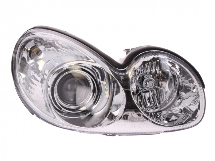 Far fata Dreapta (H1 H7, electric, fara motoras, culoare insert: cromat, culoare semnalizator: transparent) potrivit HYUNDAI SONATA IV
