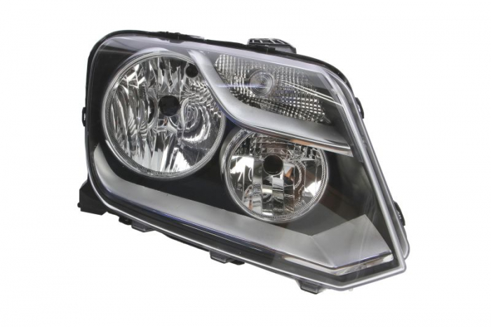 Far fata Dreapta (H1 H7 PY21W W5W, electric, cu motor, culoare insert: negru, culoare semnalizator: alb) potrivit VW AMAROK