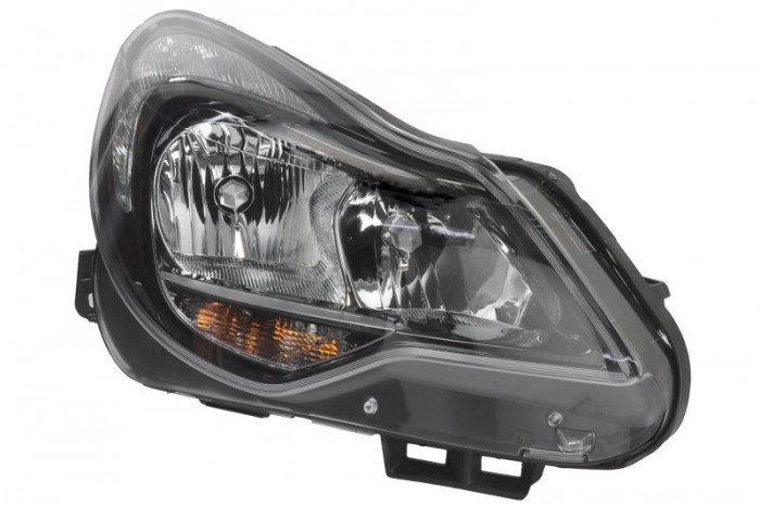 Far fata Dreapta (H1 H7 PY24W W21, electric, cu motor, culoare insert: negru, culoare semnalizator: alb) potrivit OPEL CORSA D, CORSA D HATCHBACK