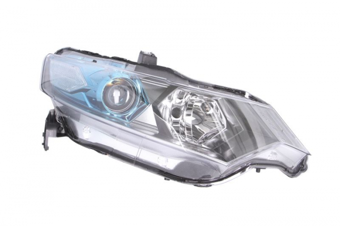 Far fata Dreapta (H11 HB3, electric, fara motoras, culoare insert: argintiu, culoare semnalizator: gri) potrivit HONDA INSIGHT