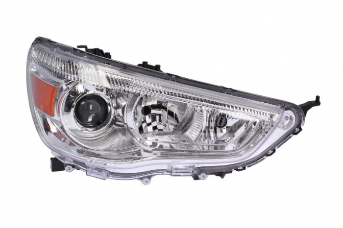 Far fata Dreapta (H11 HB3, electric, fara motoras, culoare insert: cromat, culoare semnalizator: galben) potrivit MITSUBISHI ASX