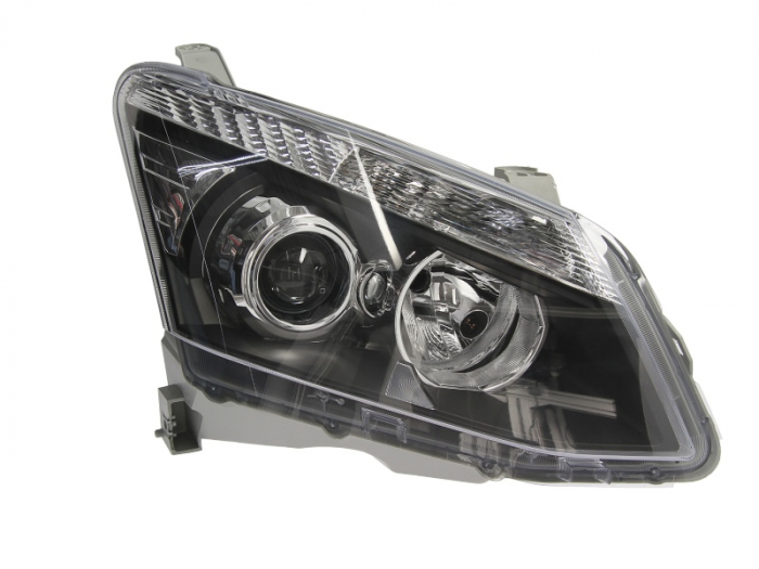 Far fata Dreapta (H11 HB3, electric, manual, fara motoras, culoare insert: negru, culoare semnalizator: alb) potrivit ISUZU D-MAX II