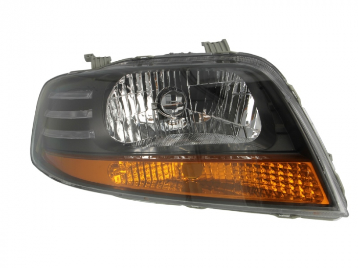 Far fata Dreapta (H4, electric, fara motoras, culoare insert: argintiu, culoare semnalizator: galben) potrivit CHEVROLET AVEO   KALOS; DAEWOO KALOS