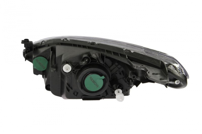 Far fata dreapta (H4, electric, manual, cu motor, culoare interior: negru, culoare semnalizator: transparent) potrivit MAZDA 2 -06.15 [2]