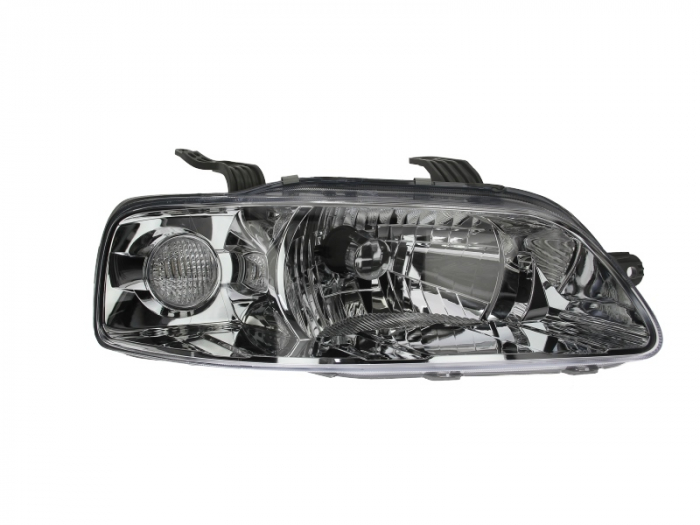 Far fata Dreapta (H4, electric, manual, fara motoras, culoare insert: cromat negru, culoare semnalizator: transparent) potrivit CHEVROLET AVEO   KALOS; DAEWOO KALOS