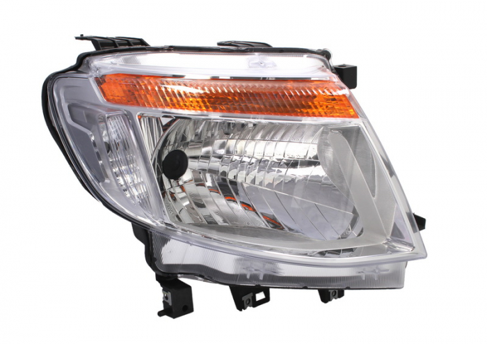 Far fata Dreapta (H4, fara motoras, culoare insert: cromat, culoare semnalizator: galben) potrivit FORD RANGER