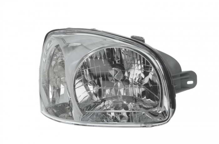 Far fata Dreapta (H4, manual, fara motoras, culoare insert: cromat, culoare semnalizator: transparent) potrivit HYUNDAI SANTA FE I -02.06
