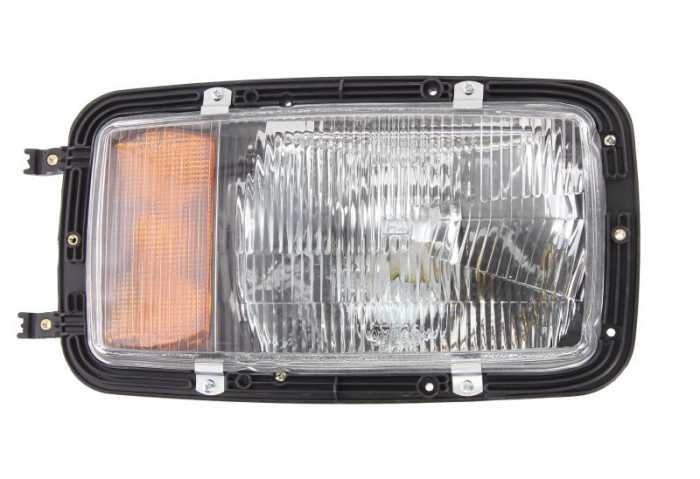 Far fata Dreapta (H4 P21W T4W, manual, culoare semnalizator: portocaliu) potrivit MERCEDES MK, SK 07.87-09.96