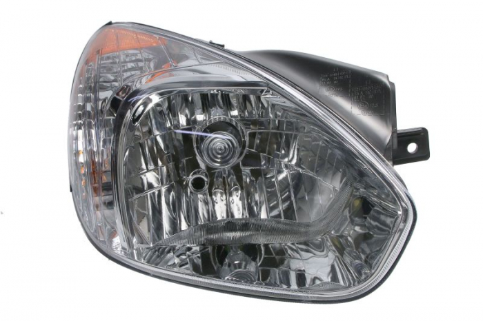Far fata Dreapta (H4 PY21W W5W, manual, fara motoras, culoare insert: cromat, culoare semnalizator: galben) potrivit HYUNDAI ACCENT III