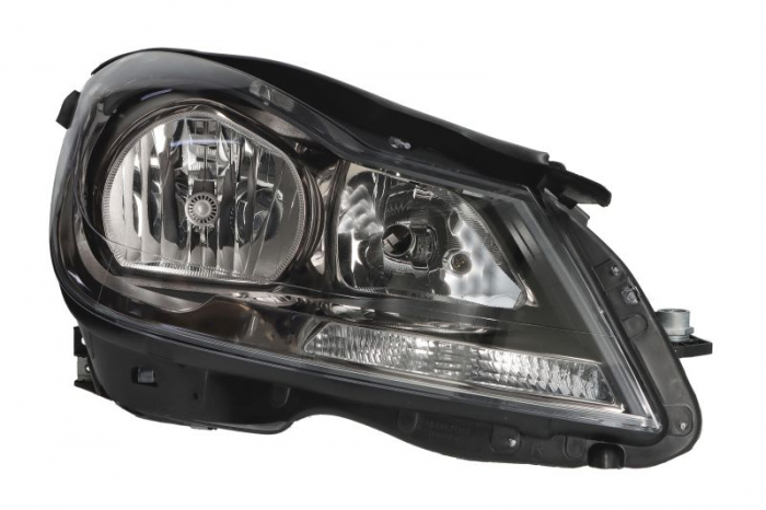 Far fata Dreapta (H7, electric, cu motor, culoare insert: negru, culoare semnalizator: transparent) potrivit MERCEDES C (C204), C T-MODEL (S204), C (W204)