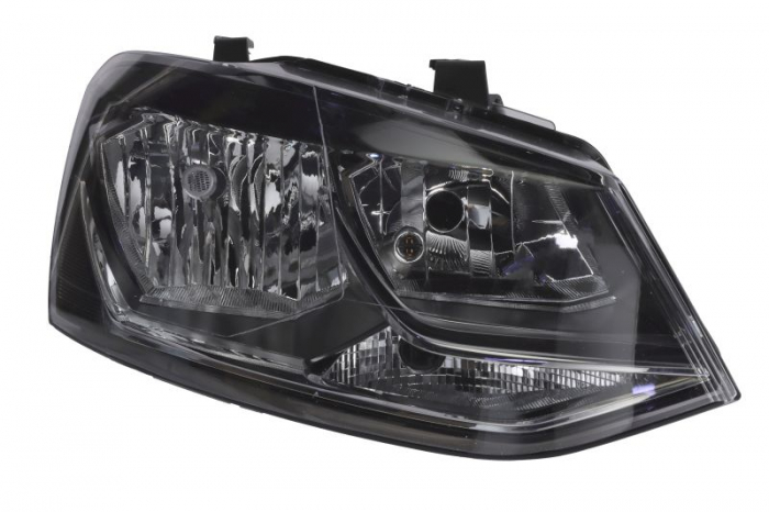 Far fata Dreapta (H7 H7 W5W WY21W, electric, cu motor, culoare insert: negru) potrivit VW POLO, POLO V