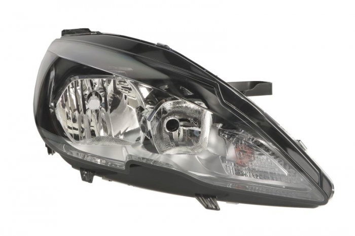 Far fata Dreapta (H7 HB3 PY21W, electric, cu motor, culoare insert: cromat, culoare semnalizator: transparent) potrivit PEUGEOT 308 II