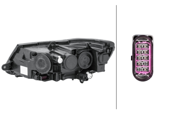 Far fata Dreapta potrivit SKODA SUPERB II 2013-2015 (halogen, H15/H7/PSY24W, electric, cu motor, bec) [2]