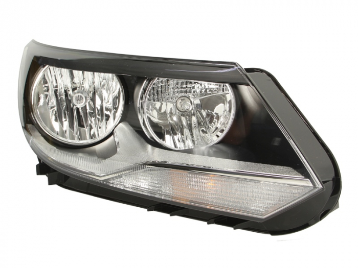 Far fata Dreapta (halogen, H15 H7 PY21W W5W, electric, cu motor, bec, culoare insert: cromat) potrivit VW TIGUAN