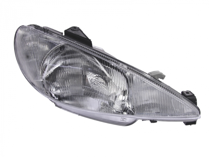 Far fata Dreapta (halogen, H4, electric, fara motoras, culoare semnalizator: transparent) potrivit PEUGEOT 206 -02.03