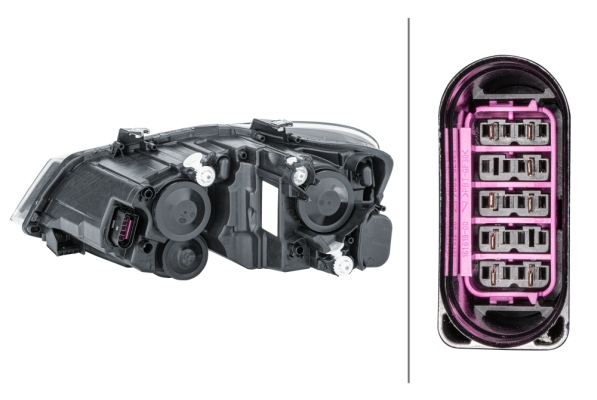 Far fata Dreapta potrivit VW POLO, POLO V (halogen, H7/H7/W5W/WY21W, electric, cu motor, bec, culoare insert: cromat, culoare semnalizator: portocaliu) [4]