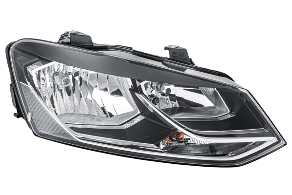 Far fata Dreapta potrivit VW POLO, POLO V (halogen, H7/H7/W5W/WY21W, electric, cu motor, bec, culoare insert: cromat, culoare semnalizator: portocaliu) [3]