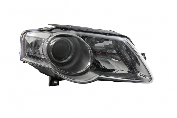 Far fata Dreapta (halogen, H7 W5W, electric, cu motor, culoare semnalizator: transparent) potrivit VW PASSAT B6 potrivit VW 03.05-11.10