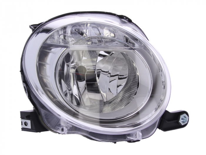 Far fata dreapta (halogen, H7 WY21W, electric, cu motor, culoare semnalizator: transparent) potrivit ABARTH 500 595 695, 500C 595C 695C; FIAT 500, 500 C 01.07-