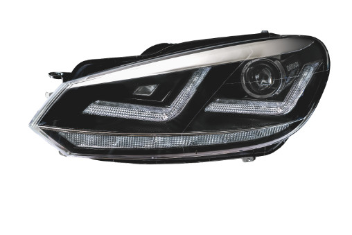 Far fata Dreapta Stanga (xenon, D8S LED, culoare insert: cromat, culoare semnalizator: galben) potrivit VW GOLF VI potrivit VW