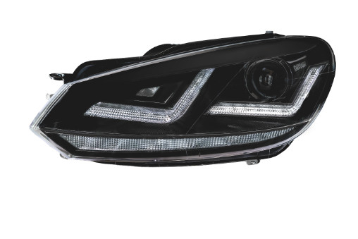 Far fata Dreapta Stanga (xenon, D8S LED, culoare insert: negru, culoare semnalizator: galben) potrivit VW GOLF VI potrivit VW