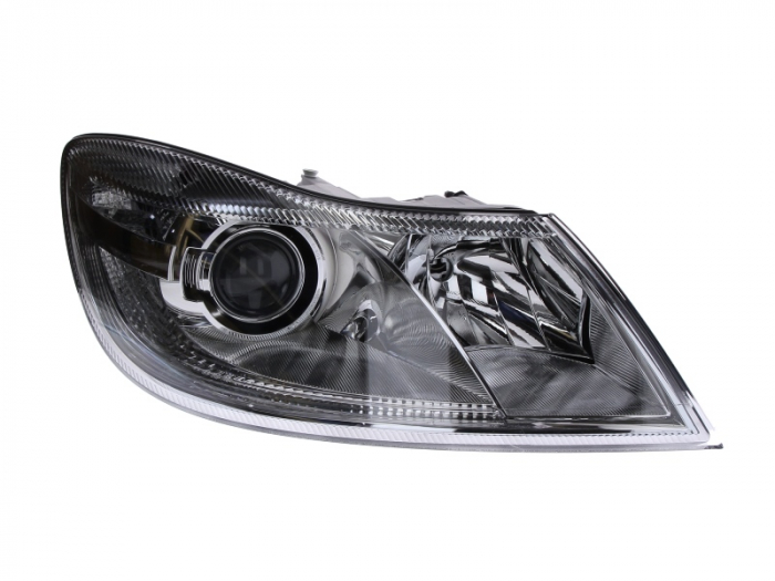 Far fata Dreapta (xenon, D1S H1 PY21W W5W, electric, cu motor) potrivit SKODA OCTAVIA II -06.13