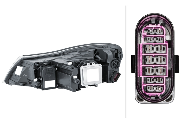 Far fata Dreapta (xenon, D1S/H1/PY21W/W5W, electric, cu motor) potrivit SKODA OCTAVIA II -06.13 [4]