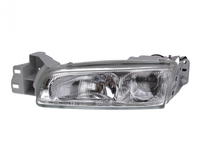 Far fata Stanga (2 H1, fara motoras, culoare insert: cromat, culoare semnalizator: transparent) potrivit MAZDA 626 III, 626 IV -04.97
