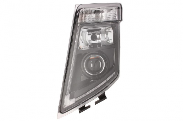 Far fata Stanga (2 LED D2S H7 PY21W, manual, fara motoras) potrivit VOLVO FH, FH16, FM, FM II 09.05-