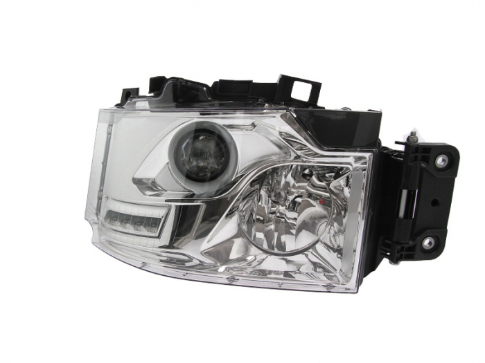 Far fata Stanga (2 LED H1 H7, electric, cu motor, functie Lumina zi, culoare insert: cromat, culoare semnalizator: transparent) potrivit RVI C, T 01.13-