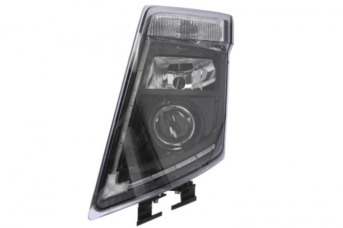 Far fata Stanga (2 LED H7 PY21W, manual, fara motoras, baza neagra) potrivit VOLVO FH, FH16, FM, FM II 09.05-