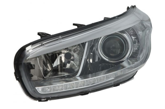 Far fata Stanga (3 H7 LED PY21W, electric, cu motor, Lumina zi, culoare insert: negru) potrivit KIA CEE D 05.12-09.12