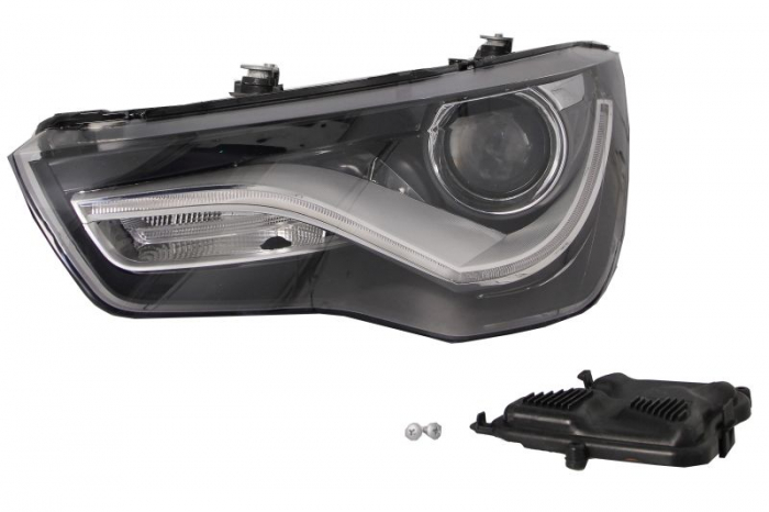 Far fata Stanga (D3S LED, electric, cu motor, culoare insert: cromat, culoare semnalizator: transparent) potrivit AUDI A1