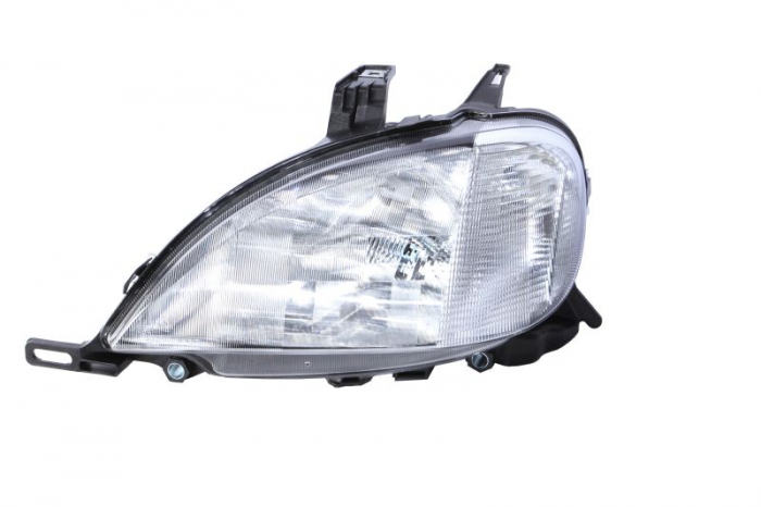 Far fata stanga (H1 H3 H7 PY21W W5W, electric, cu motor, bec, culoare interior: cromat, culoare semnalizator: alb) potrivit MERCEDES M (W163) 01.98-12.01