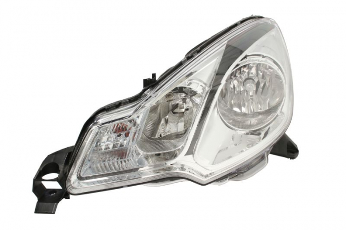 Far fata Stanga (H1 H7, electric, cu motor, culoare insert: cromat, culoare semnalizator: alb) potrivit CITROEN C3 I, C3 II