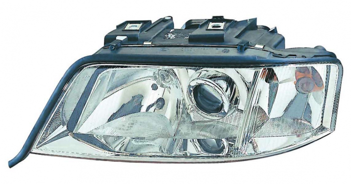 Far fata Stanga (H1 H7, electric, fara motoras, culoare insert: cromat) potrivit AUDI A6 C5, ALLROAD C5 01.97-06.01