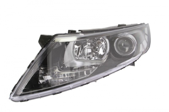 Far fata Stanga (H1 H7, electric, manual, fara motoras, culoare insert: negru, culoare semnalizator: transparent) potrivit KIA OPTIMA