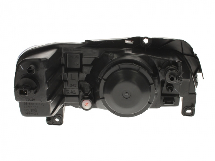 Far fata stanga (H4, electric, fara motoras, culoare interior: argintiu, culoare semnalizator: alb) potrivit PEUGEOT 106 II [2]