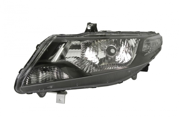 Far fata Stanga (H4, electric, manual, fara motoras, culoare insert: gri, culoare semnalizator: alb) potrivit HONDA CITY, CITY IV, CITY V, CR-Z, JAZZ III -12.11
