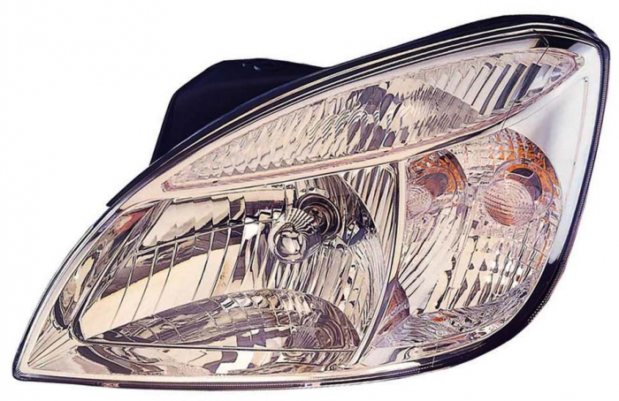 Far fata Stanga (H4, manual, fara motoras, culoare insert: cromat, culoare semnalizator: galben) potrivit KIA RIO II 01.05-