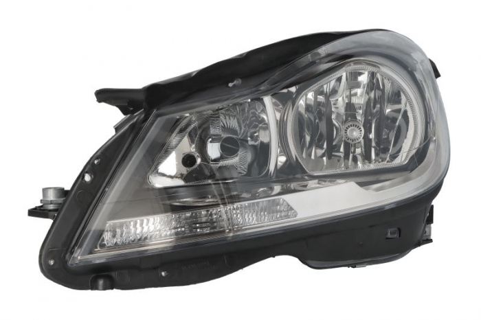 Far fata Stanga (H7, electric, cu motor, culoare insert: intuneric, culoare semnalizator: transparent) potrivit MERCEDES C (C204), C T-MODEL (S204), C (W204)