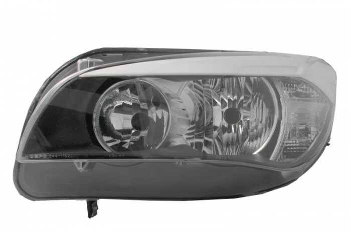 Far fata Stanga (H7, electric, fara motoras, culoare insert: negru) potrivit BMW X1 (E84)