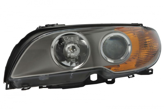 Far fata Stanga (H7 H7, electric, cu motor, culoare insert: cromat, culoare semnalizator: galben) potrivit BMW 3 (E46)