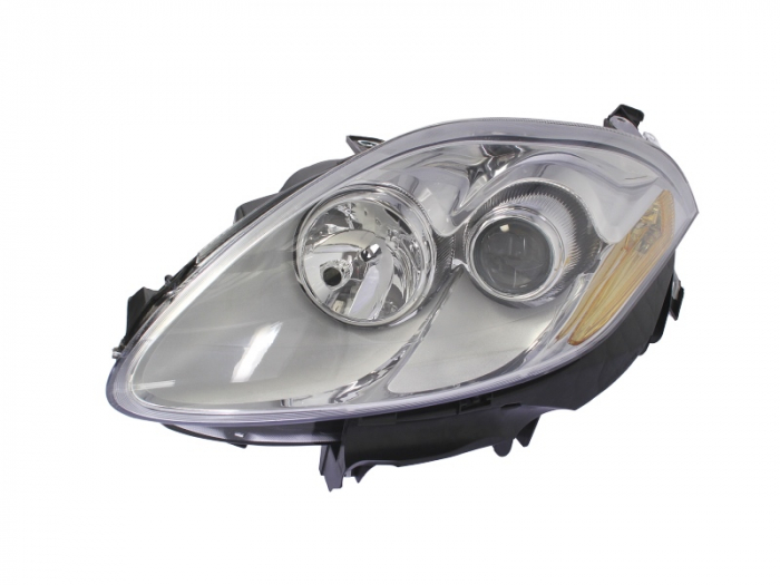 Far fata stanga (halogen, 2 H1 PY24W W5W, electric, cu motor, culoare interior: cromat, culoare semnalizator: galben) potrivit FIAT BRAVO II 01.06-12.07