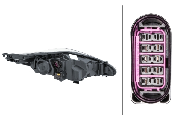 Far fata Stanga potrivit FORD FIESTA V, FIESTA VI pana in 2013 (halogen, H1/H7/PY21W/W5W, electric, cu motor, bec, culoare insert: negru) [2]