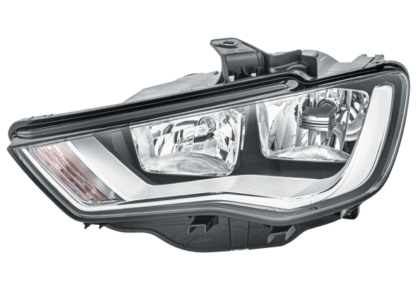 Far fata Stanga potrivit AUDI A3 pana in 2016 (halogen, H15/H7/PSY24W, electric, cu motor, bec, culoare insert: argintiu) [3]