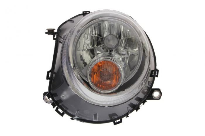 Far fata Stanga (halogen, H4 P21W, electric, cu motor, culoare insert: cromat, culoare semnalizator: alb) potrivit MINI (R56), (R57), CLUBMAN (R55), CLUBVAN (R55)