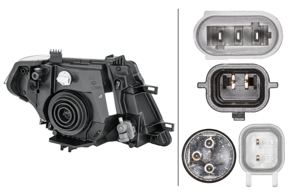 Far fata Stanga (halogen, H4/PY21W/W5W, electric, cu motor, bec) potrivit NISSAN NAVARA NP300, PATHFINDER III, PATHFINDER IV 01.05-12.07 [2]